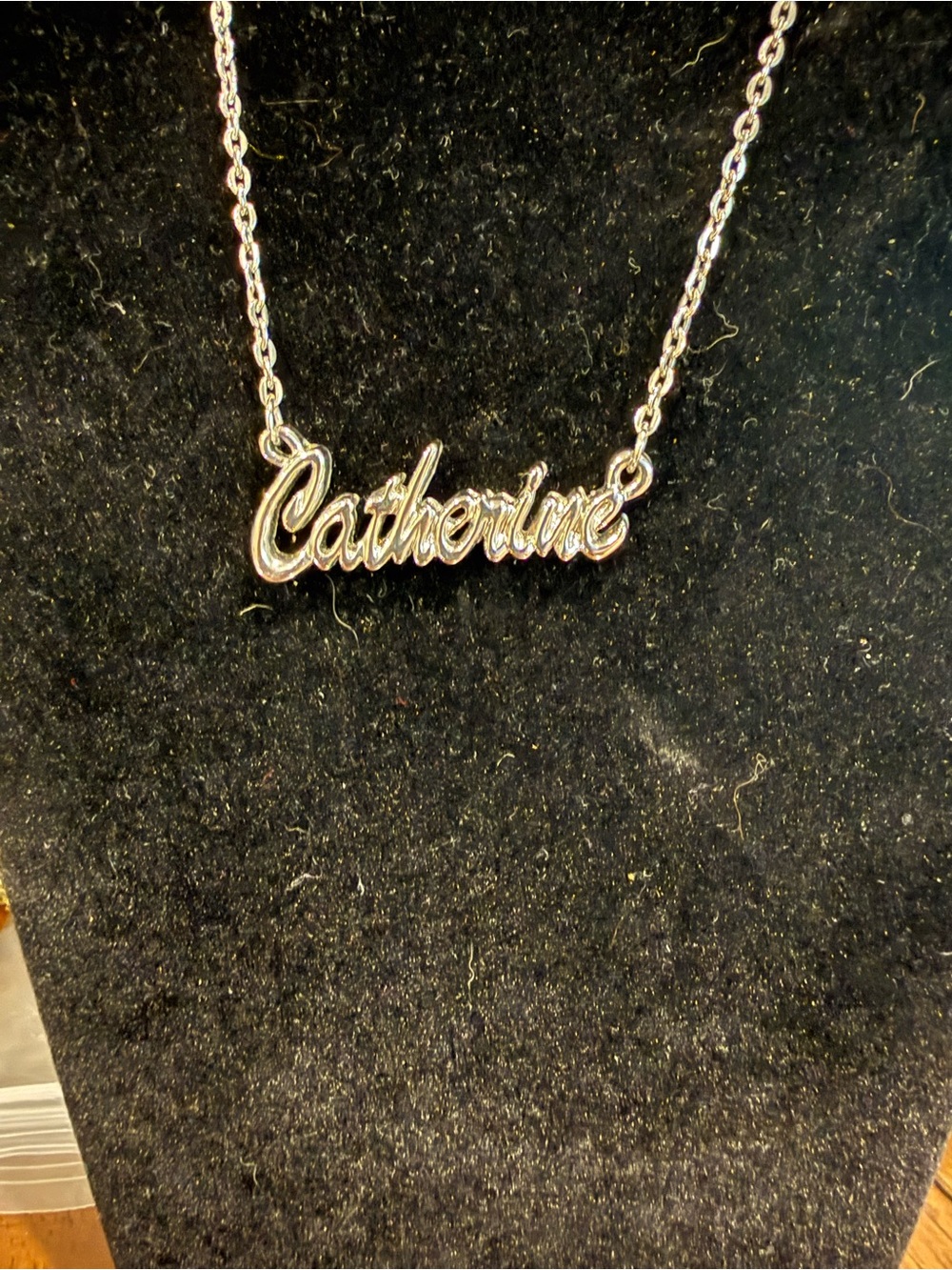 Catherine Script Name Necklace in Silver